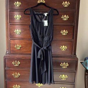 White House Black Market Black Chiffon Dress 8